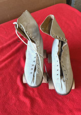 Vintage Roller Skates Wood Wheels White