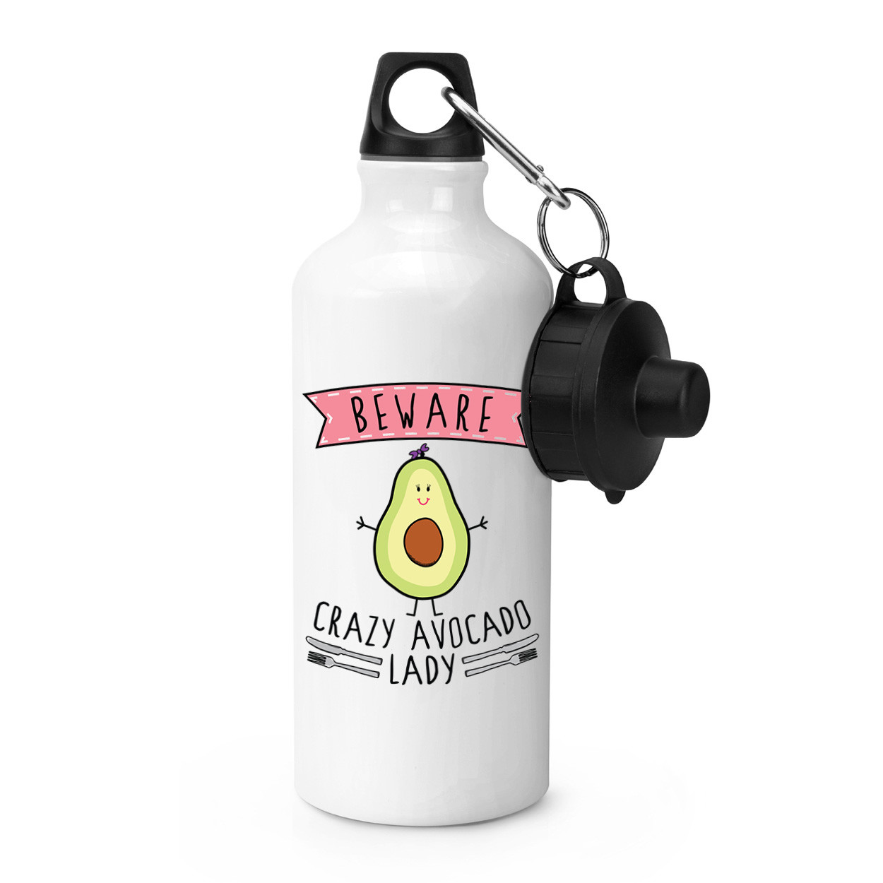 Beware Crazy Avocado Lady Sports Drinks Bottle Camping Flask - Funny Healthy