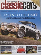 Classic Cars 01/2002 featuring Lamborghini, Austin Healey, Jaguar, Ferrari, Ford