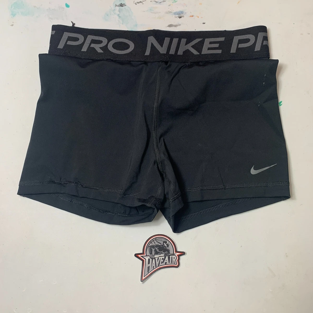 Nike Pro Shorts 365 3 inch Spandex Black Iron Grey CZ9857 014 Size M Womens Worn