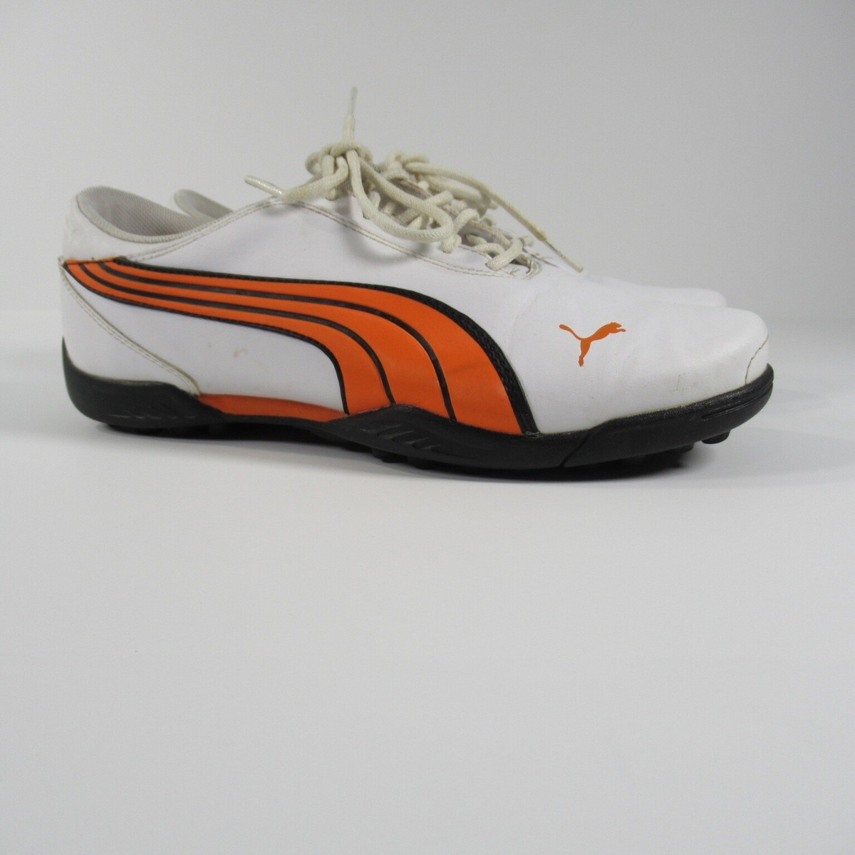 Puma Youth Super Cell Fusion Ice Jr Golf Shoe EU 38 White Orange 186066  EUC