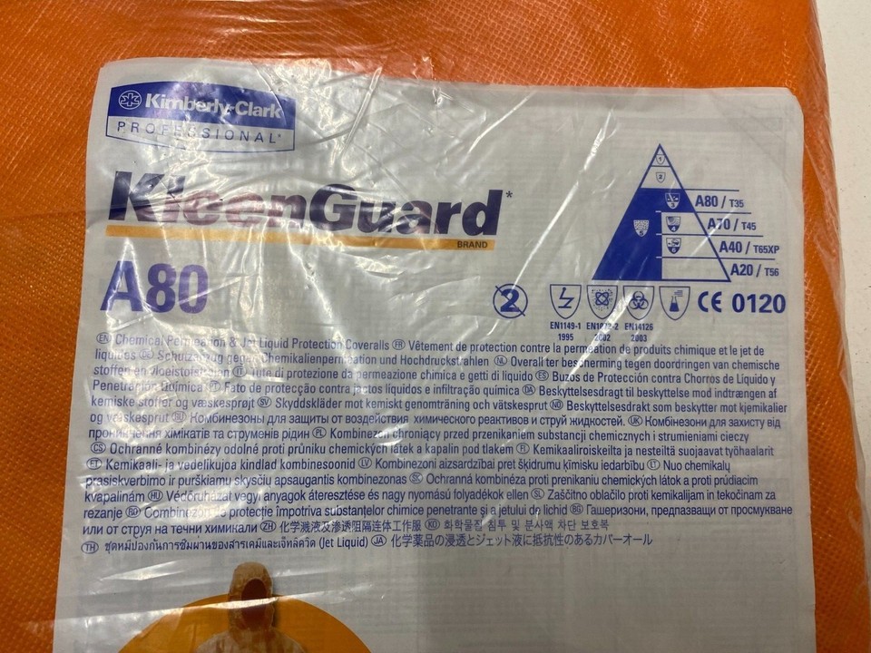 KLEENGUARD A80 Disposable Coverall/Overall w/ Hood Orange XL Chest 47/