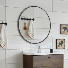 Bathroom Round Wall Mirror Makeup Mirror for Livingroom,20/24/30" Vanity Mirror