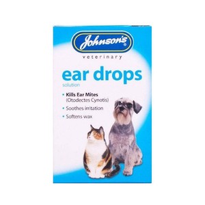 A 6-year-old cat has a chronic ear infection 1/2 Johnson's Veterinary Dog Cat Ear Drops - Soothes Itching Infection