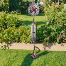 40"Long Red Cardinal Ripple Illusion Wind Chime Ornament Home Decor Unique Gift