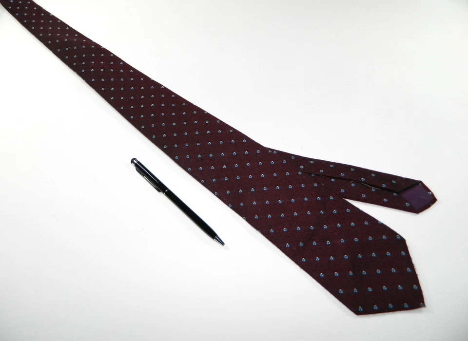 Corbata para hombre vintage BERKLEY mezcla de seda delgada estrecha flaca azul marrón Foto 3 de 4