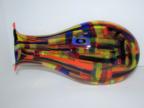 Signierte La Murrina Murano Kunstglas Fisch Vase 922
