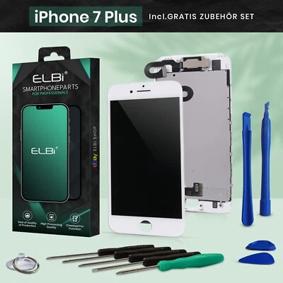 Display für iPhone 7 PLUS mit RETINA LCD Glas VORMONTIERT Komplett WEISS ELBI