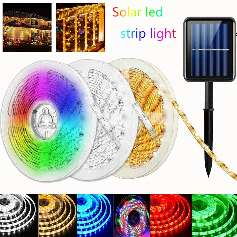 5M 150 LED Solar Strip Lights Flexible Tape Garden Fence Lamp