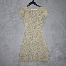 Athleta Womens Honey A Line Dress Floral Ruched V Neck Short Sleeve Size XS