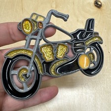 Vintage Stained Glass Sun Catcher Ornament Window Hanging Motorcycle Resin/metal