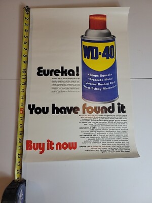 Rare NOS WD40 Poster Original Large 24