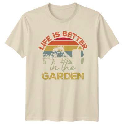 Das Leben ist besser im Garten Sonnenuntergang Stil Gartenarbeit Hobby T-Shirt