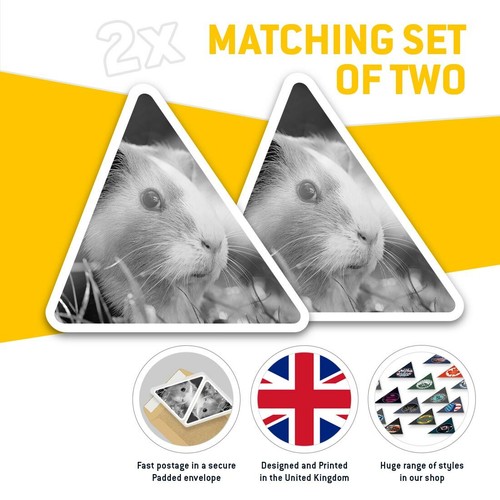 2 x Triangle Stickers 10cm - BW - Tri-Colour Guinea Pig Animals Cute Pets #409 - Bild 2 von 9