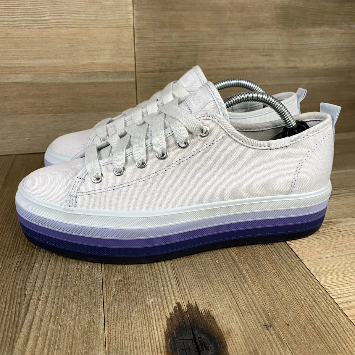 Keds Triple Up Platform Sneakers Womens 7.5 Purple Canvas Low Top