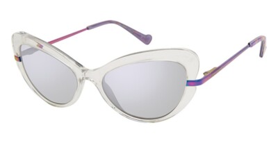 Betsey Johnson Disco Diva CLR Clear Cat Eye Sunglasses Frame 54-17-140 sd*