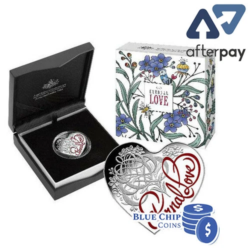 2015 $5 RAM ETERNAL LOVE SILVER PROOF HEART SHAPED COIN