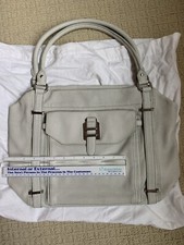 Olivia Harris Off White Leather Satchel Hobo Handbag Purse