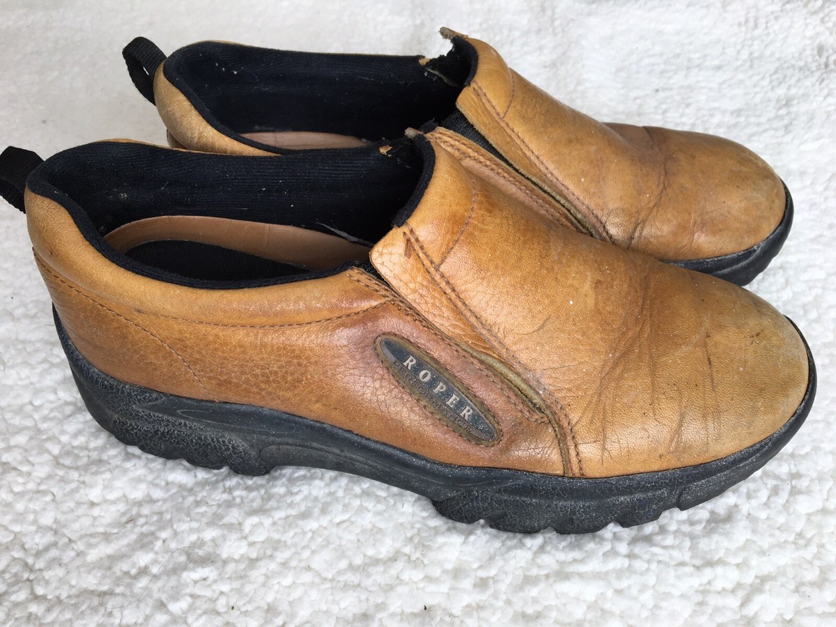 Roper Performance Light Brown Slip On Leather Shoes Size 9.5  display picture 2
