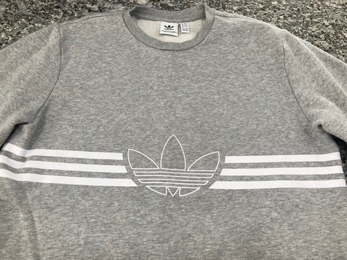 adidas Originals Unisex Youth Trefoil Crew Sweatshirt Grey Sz (15-16Y) XL - Picture 2 of 7