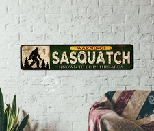 Warning Sasquatch Sign Big Foot Decor Area Yeti Skunk Ape Grassman 104182001058