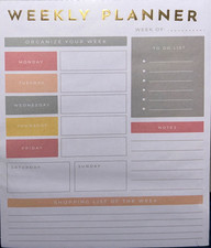Weekly Planner Organizer Pad Medium Format To Do List Notes Shopping