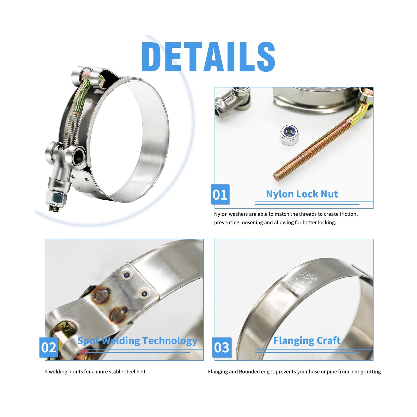 12pcs Hose Clamp Set, PEROMI T-bolt Radiator Heavy Duty Hose Clamps 6 Size 3/...