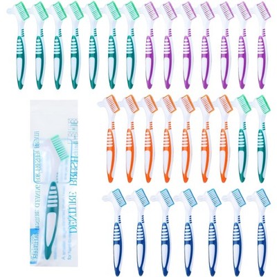30pcs Double Bristle Denture Brush Set