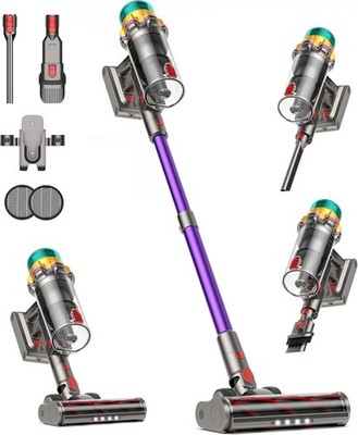 Cordless Vacuum Cleaner, 55KPA 650W 65Mins Extra-Large Dust Cup Cordless Stick V