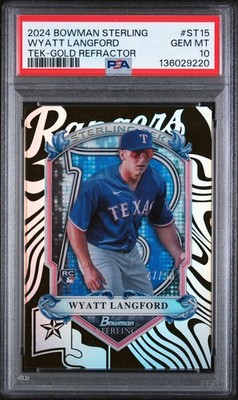 2024 BOWMAN STERLING STERLING TEK GOLD REFRACTOR WYATT LANGFORD 47/50 PSA 10