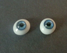 DOLL EYES - GLASS FLAT OVAL - 12MM - BLUE