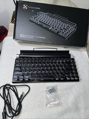 TAIAHIRO Retro Typewriter Mechanical Keyboard, Wireless Bluetooth 5.0 LED