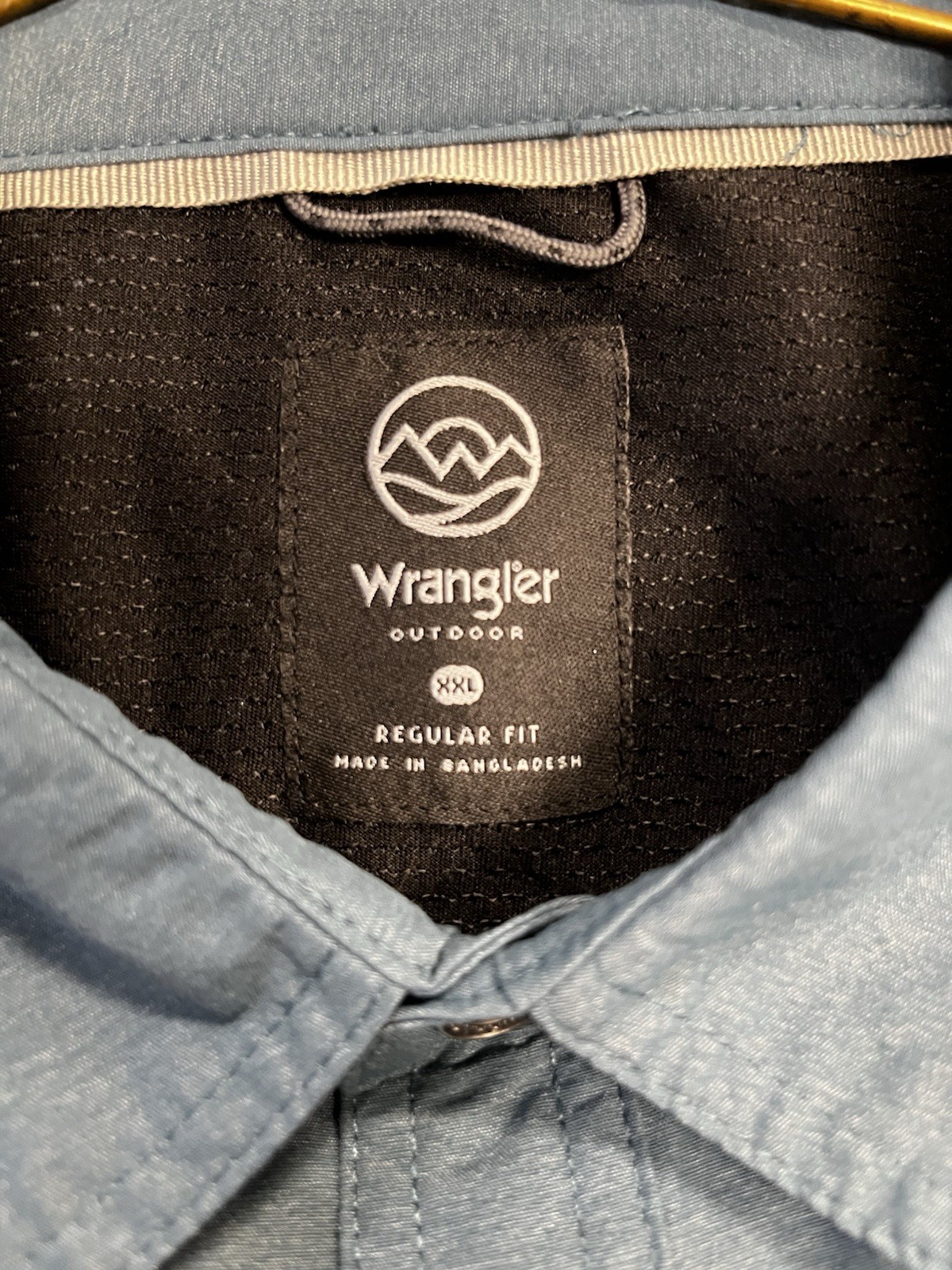 Wrangler Teal Blue Solid Performance Button Down … - image 4