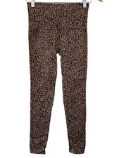Spanx Seamless Leggings Size Medium Tan Mini Leopard Yoga Athleisure Stretch