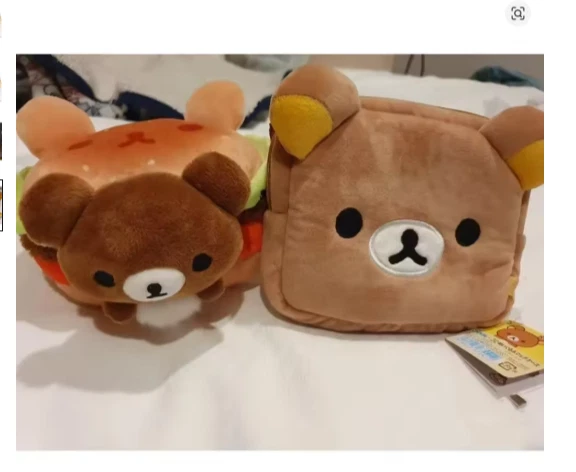 Bolsa de lápices de felpa Kawaii Rilakkuma organizadora de maquillaje estuche de oso de dibujos animados Foto 4 de 4