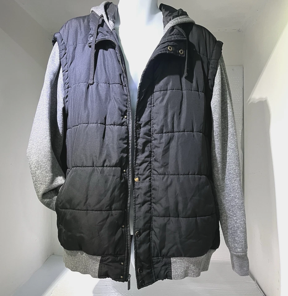 Vintage Zoo York Unbreakable Coat Hoodie Men's  XXL Puffer Vest Jacket Full  Zip - Image 4 of 4