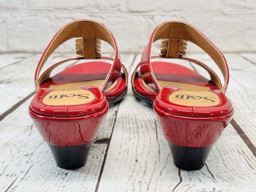 Sofft Anita Patent Leather Sandals Plum Red Size 8.5M Heels Excellent - Picture 5 of 9