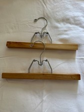 Vintage 2 Wooden Pants / Skirt Hangers - Non Slip Grip - 11"