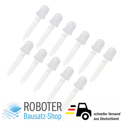 10x Große 10mm RGB LED gemeinsame Kathode Für Arduino Raspberry Pi DiY-Elektr.