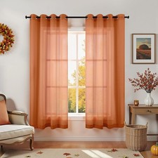 2 Panel Sheer Curtains Burnt Orange 52x63