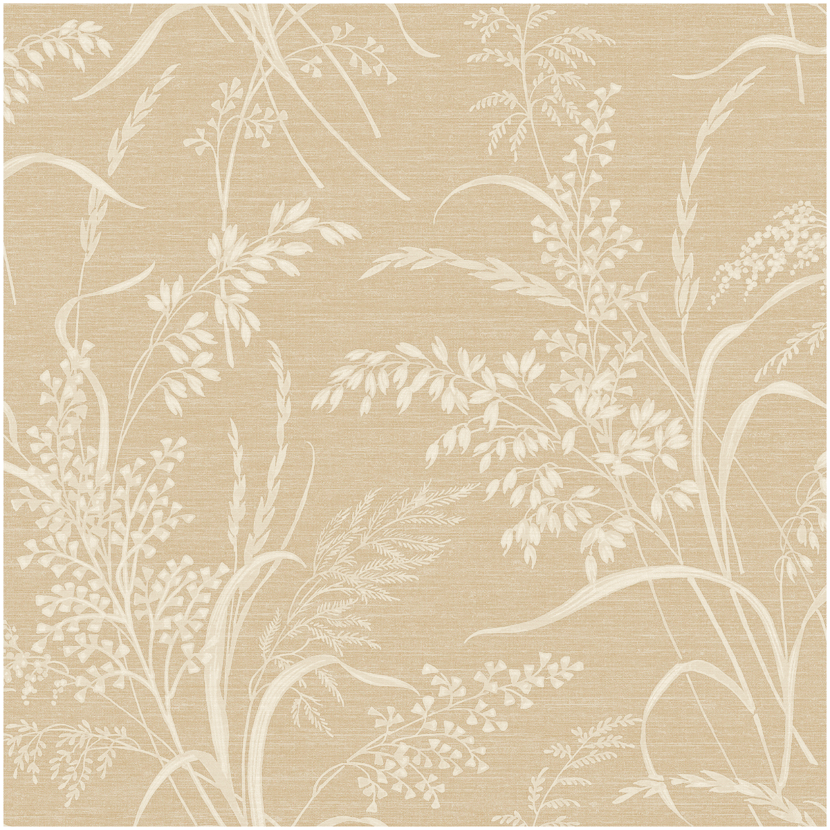 Neutral Botanical Textured Vinyl Wallpaper Beige Leaf Foliage Wall Covering