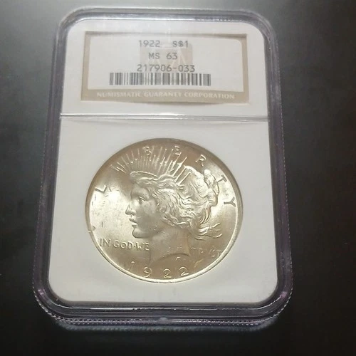 1922 Peace Dollar Silver NGC MS 63 217906-033