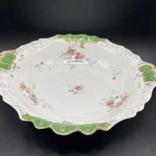 Antique Jean Pouyat Pink Roses Serving Bowl - Limoges, France