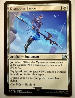 Dragoon's Lance - Final Fantasy #0017 MTG Magic The Gathering In Hand