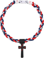 Baseball Necklaces for Boys, Baseball Necklace Three-Braid Rope Tornado Cross Ne