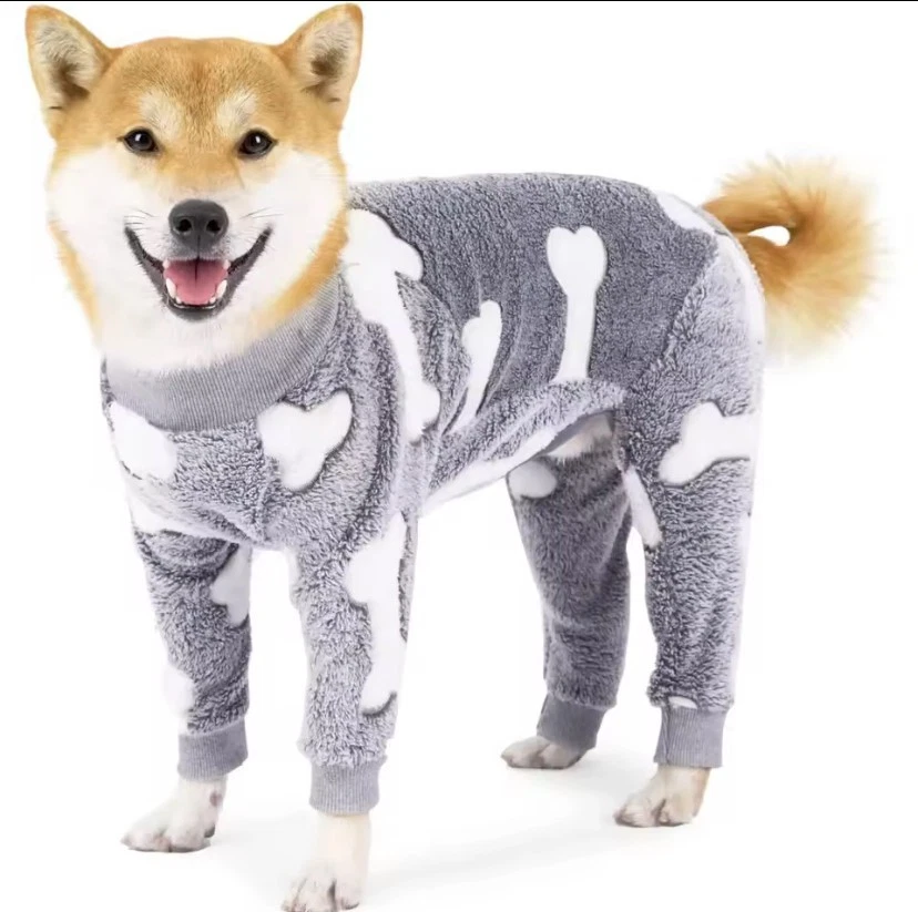 Pijama de invierno para perros - Mono cálido traje de invierno para perros medianos grandes Foto 2 de 4