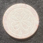 White Antique Clover Poker Chip Vintage Rare Old Gambling Four Leaf 4 Lucky