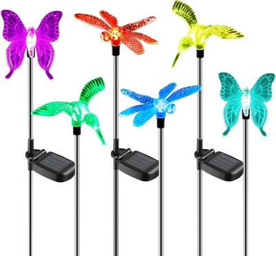 OxyLED Solar Garden Stake Lights 6 Pack Outdoor LED Figurine Lighting Color C...