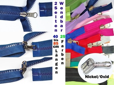Reißverschluss wendbar 40 45 50 55 60 65 70 75cm teilbar  Kunststoffzahn 5mm