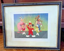 Vintage Walt Disney's Mickey Mouse The Leader Of The Band Framed Print Rare